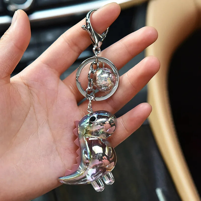 cute dinosaur arylic women's bag pendant keychain