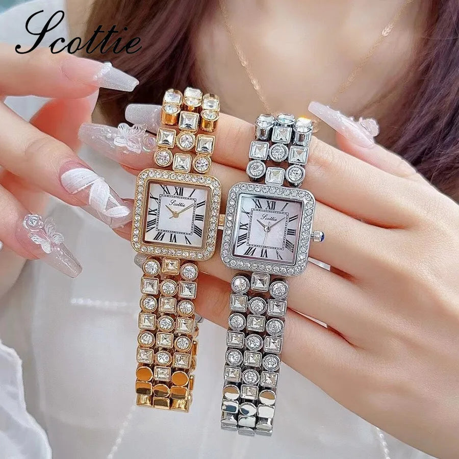 Elegant Streetwear Geometric Butterfly Double Snap Quartz Watch Women's Watches