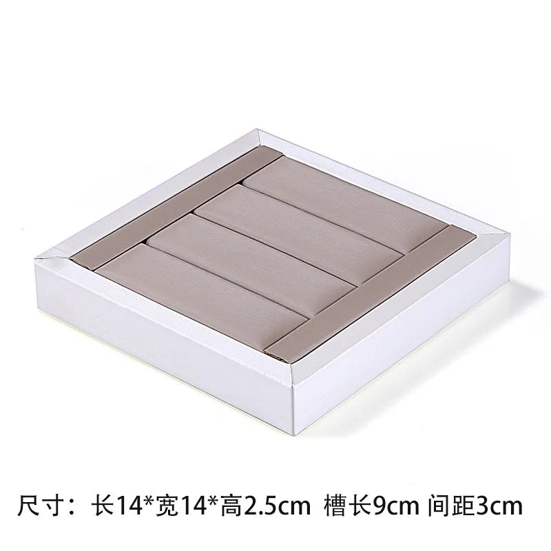 Jewelry Display Stand Ring Earring Bracelet Organizer Counter Decoration Rectangular Wooden Tray Luxury Feel Combination Craft