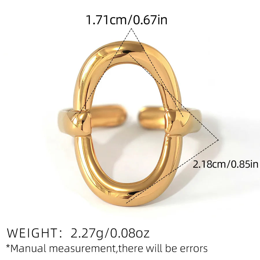 Wholesale Jewelry Casual Simple Style Geometric 304 Stainless Steel 18K Gold Plated Geometric Adjustable Ring