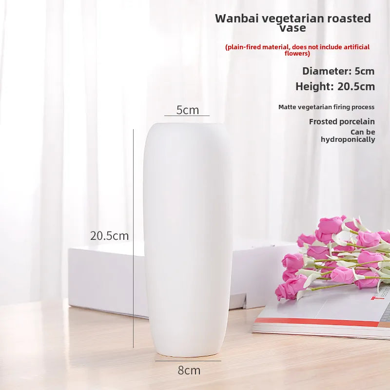 Simple Modern Star Ceramic Vase Ornaments Living Room White Porcelain Fresh Dried Flower Creative Ceramic Flower Set