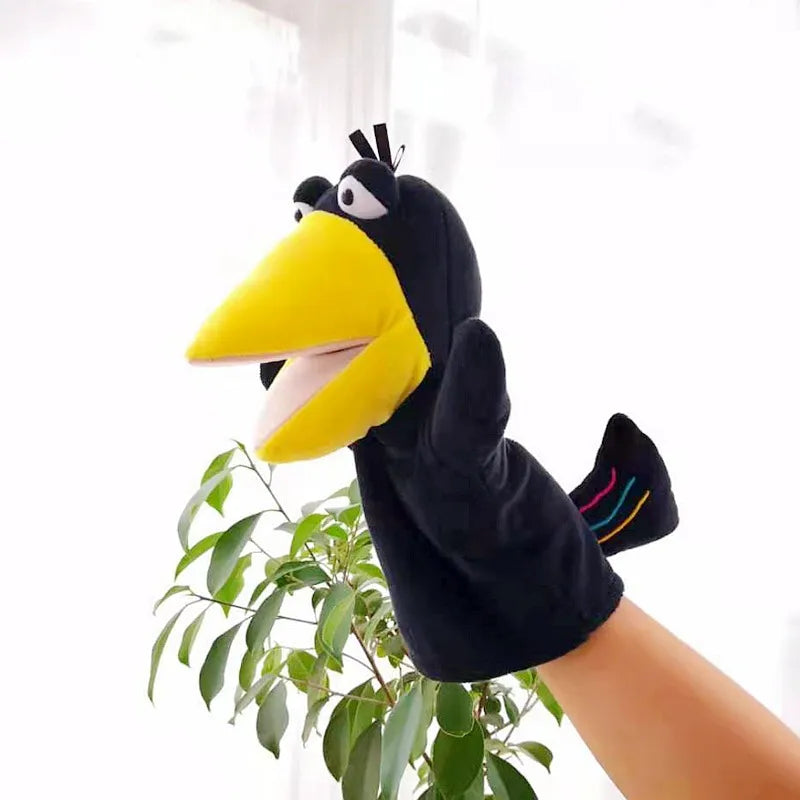 Can open mouth cartoon animal plush hand puppet parent-child toy mouth can move a variety of styles  spot mixed batch