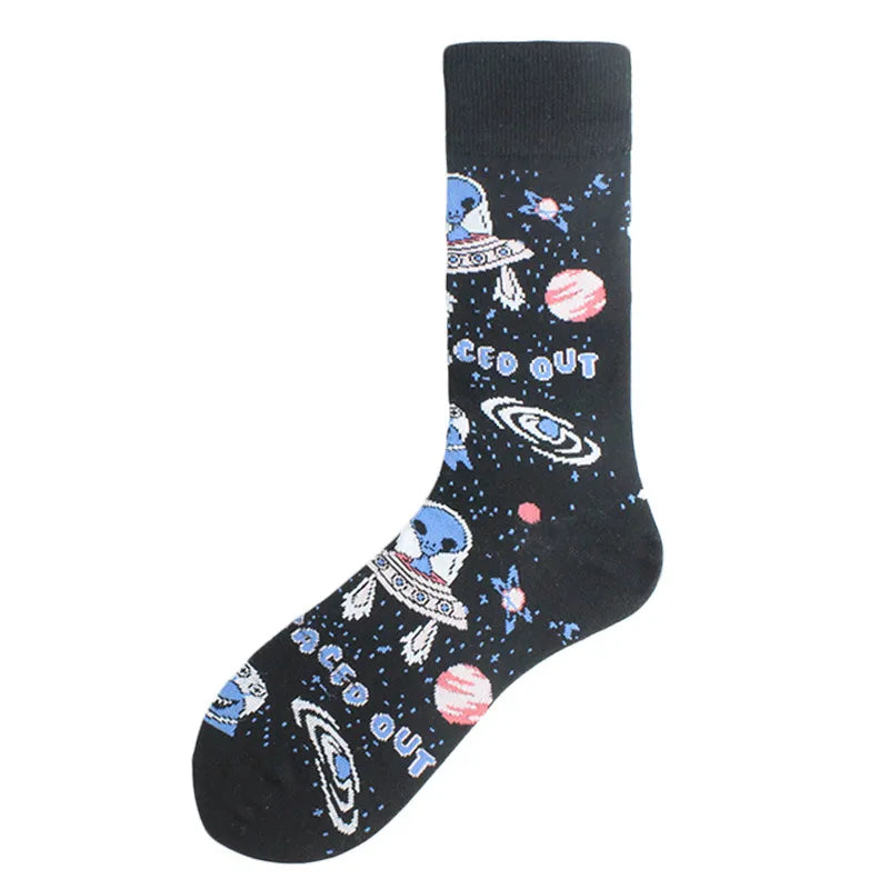 men's cartoon style cartoon cotton crew socks a pair