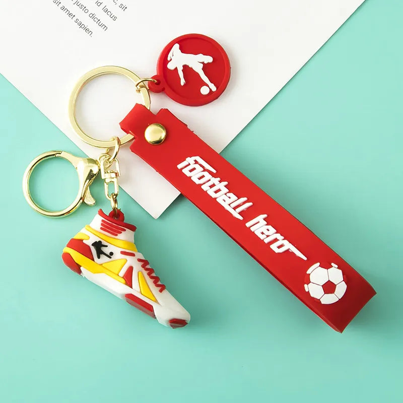 fashion letter football pvc unisex bag pendant keychain 1 piece