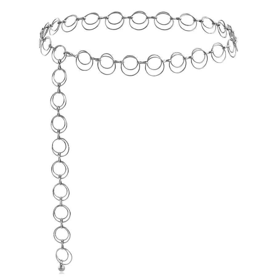 Foreign trade atmosphere metal pendant waist chain women's accessories new fashion hot girl body chain dress belt chain