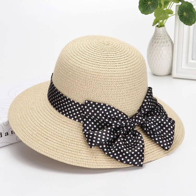 Women's Simple Style Bow Knot Bowknot Flat Eaves Bucket Hat