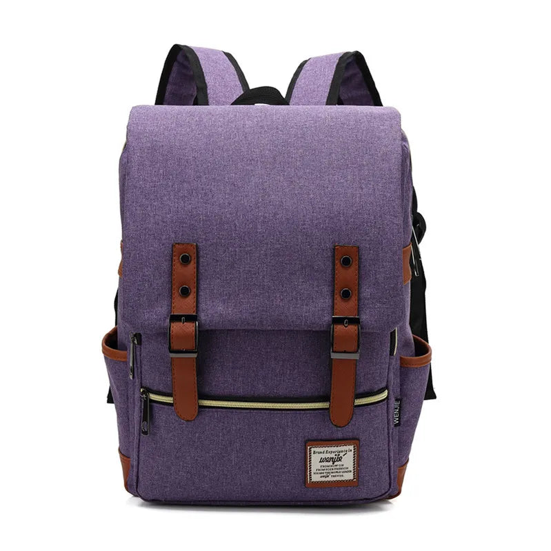 Unisex Solid Color Oxford Cloth Zipper Buckle Fashion Backpack School Backpack