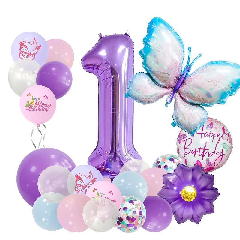 Casual Cute Letter Butterfly Aluminum Film Birthday Festival Balloons