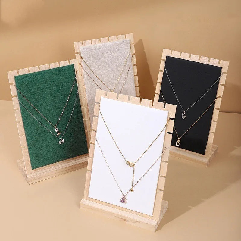 1 Piece solid wood Classic Style L Shape Jewelry Display