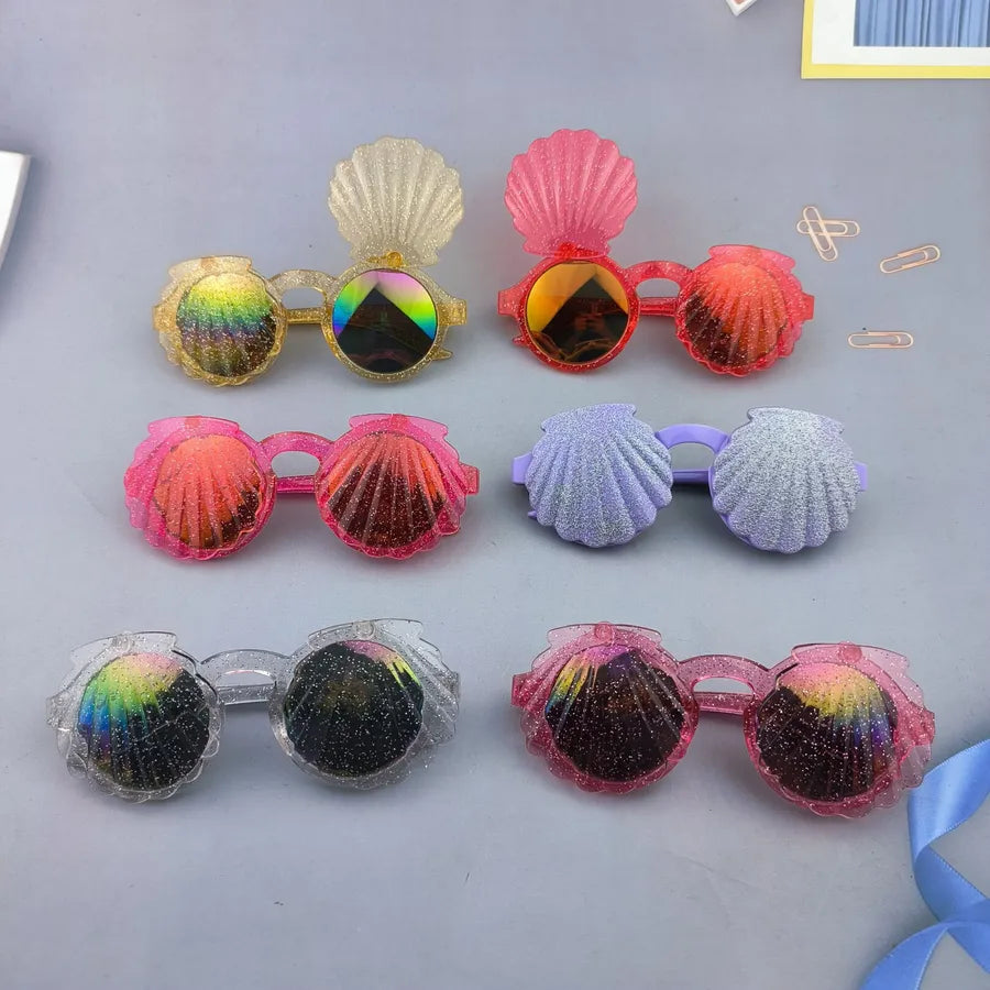 Cute Novelty Shell Ac Round Frame Full Frame Kids Sunglasses