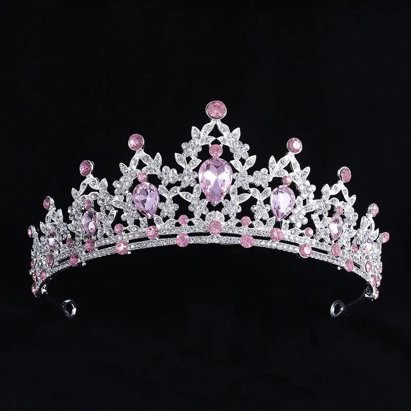 bridal water droplets alloy inlay rhinestones crown