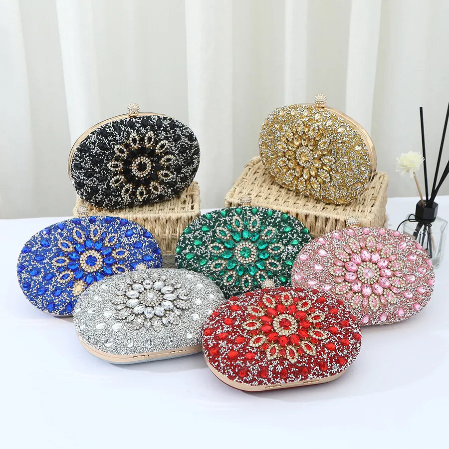 Hot-selling Evening Bag Sunflower Diamond-encrusted Party Clutch Bag Fashionable Personalized All-match Bag Women's Shell Bag