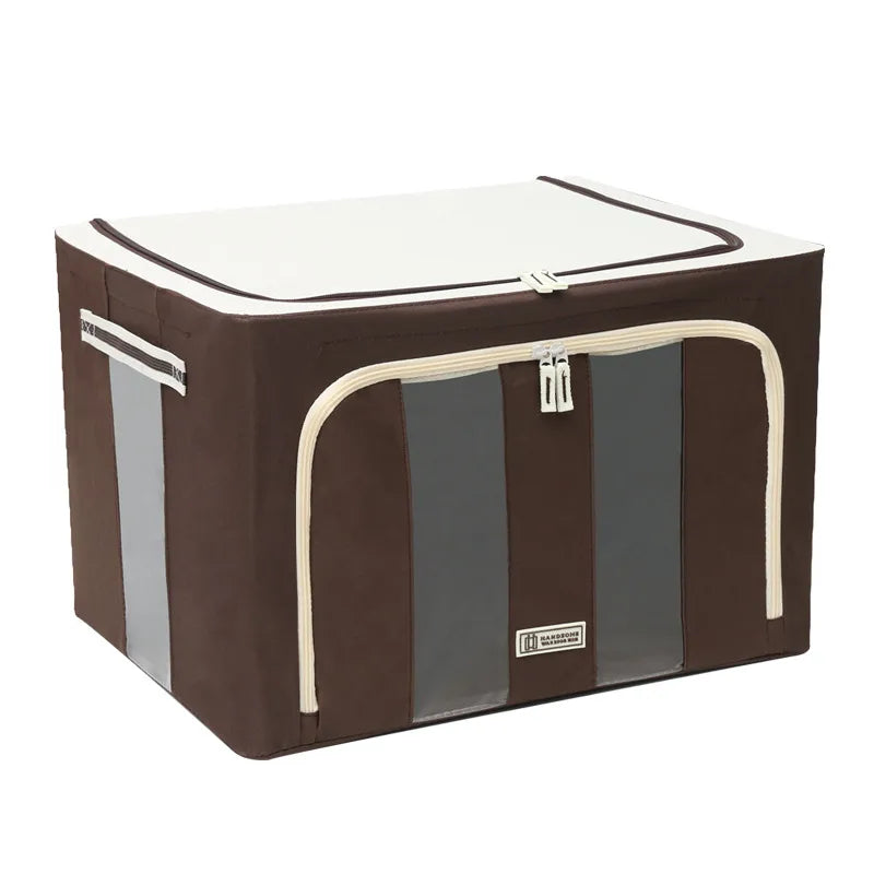 Paishilong Thickened Oxford Cloth Waterproof Storage Box Large Clothes Quilt Toy Steel Frame Folding Bainer Box Wholesale