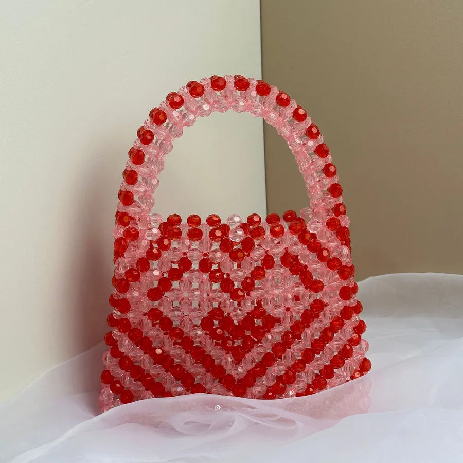 Women's Small Arylic Heart Shape Elegant Square Open Handbag