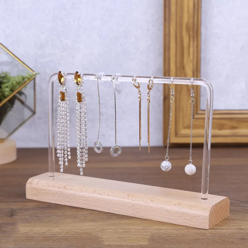 1 Piece solid wood Nordic Style Simple Style Geometric Jewelry Display Jewelry Rack