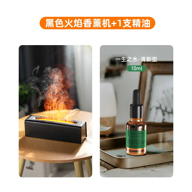 colorful 3d simulation flame aromatherapy Machine usb home office atmosphere air humidifying flame humidifier