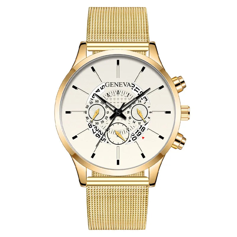 Simple Style Streetwear Color Block Buckle Quartz Watch Men's Watches