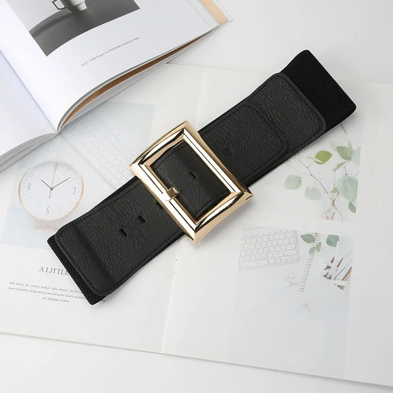 fashion solid color pu leather metal button women's leather belts 1 piece