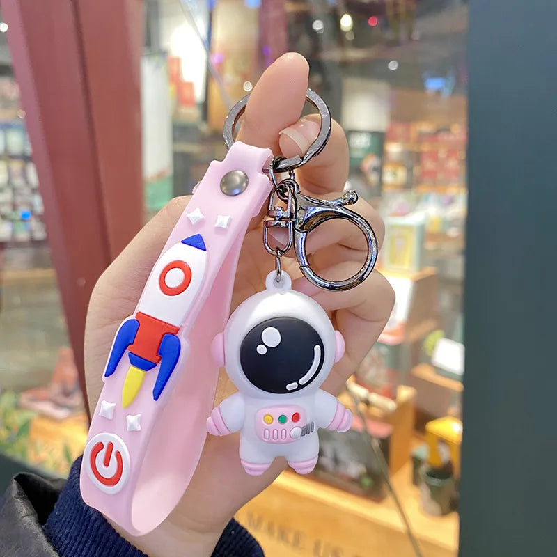 cute astronaut pvc unisex bag pendant keychain 1 piece