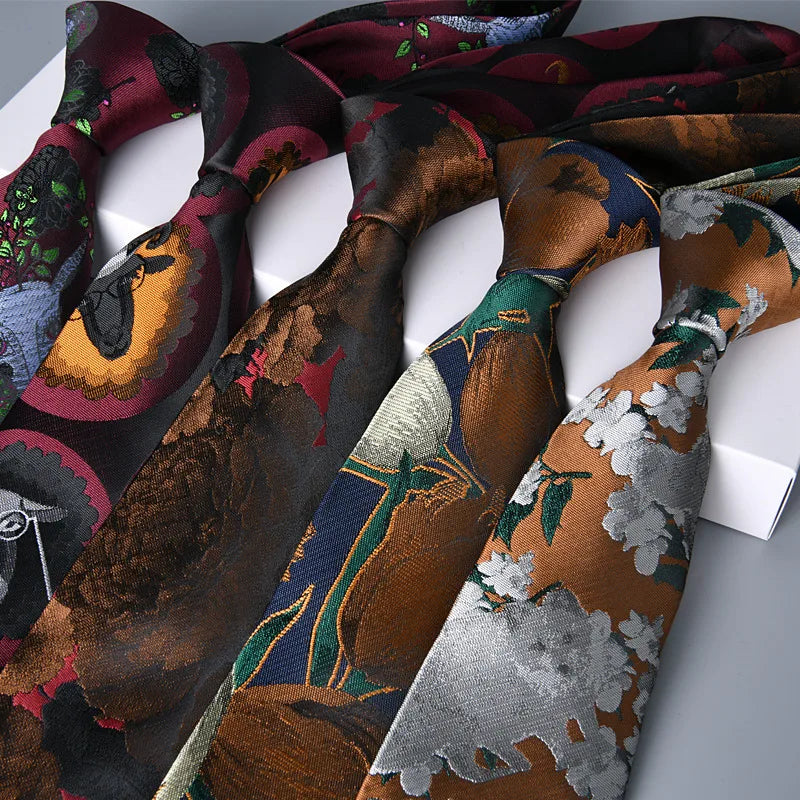 business animal flower polyester yarn men's tie