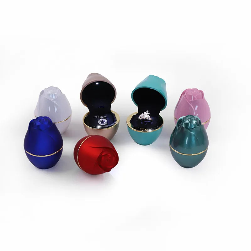 plastic Microfiber Rose Solid Color Jewelry Boxes