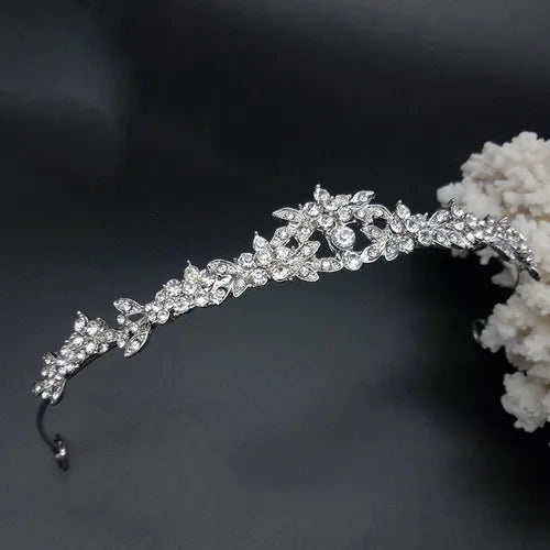 simple style flower imitation pearl alloy rhinestone hair band 1 piece