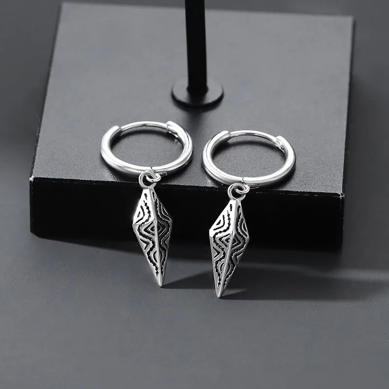 1 pair hip-hop rhombus plating copper drop earrings