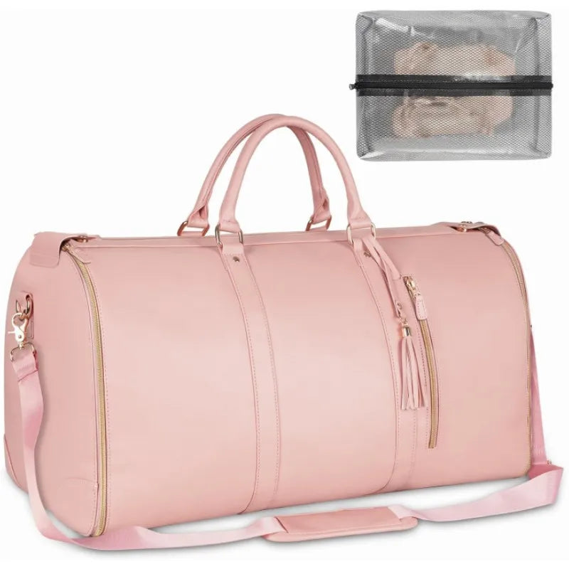 Unisex Elegant Streetwear Solid Color Pu Leather Waterproof Travel Bags