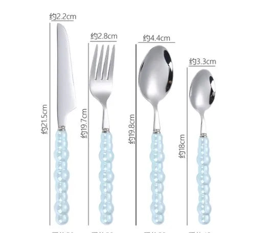 baroque style solid color stainless steel tableware 1 piece 1 set