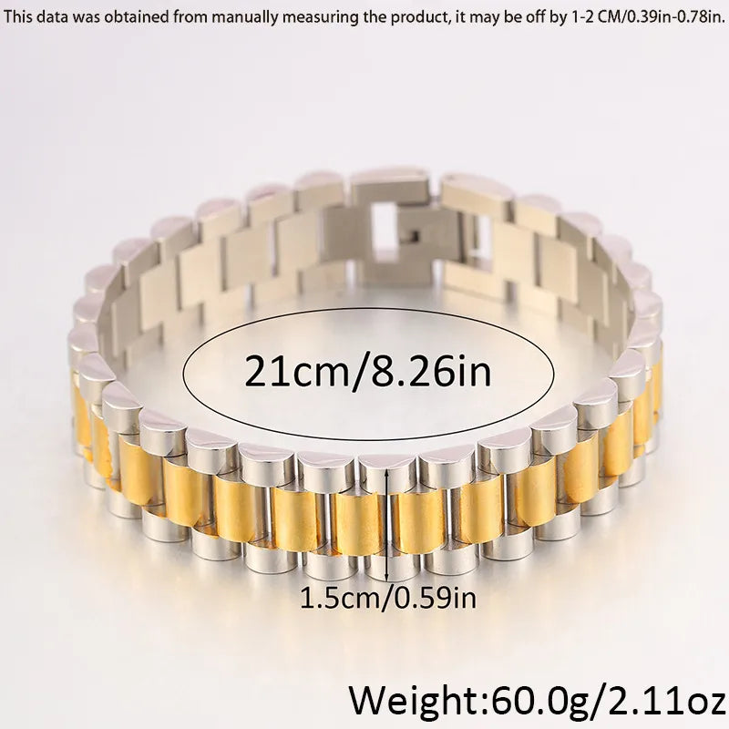 Retro Classic Style Geometric 304 Stainless Steel Plating Unisex Bracelets Men Chain Bracelets