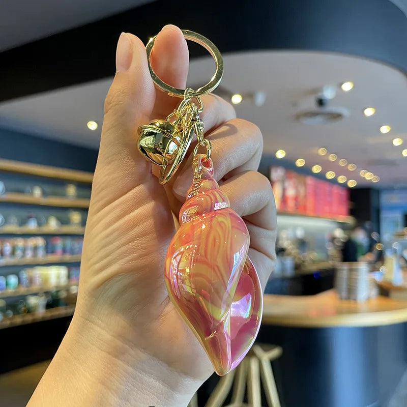 Cute Conch Arylic Alloy Unisex Keychain
