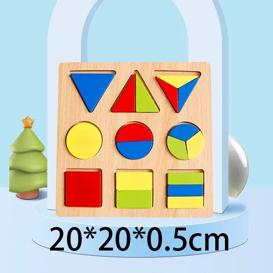 wooden colorful alphabet number cognitive matching puzzle kids  toys