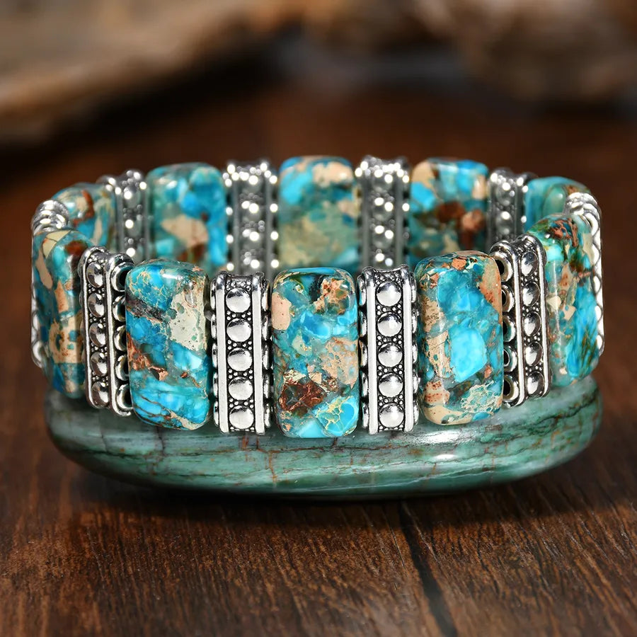 Elegant Bohemian natural stone Beaded Chain Bracelets In Bulk