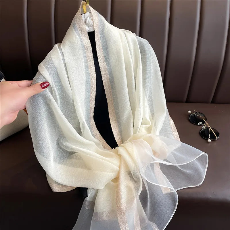 women's elegant solid color polyester scarf