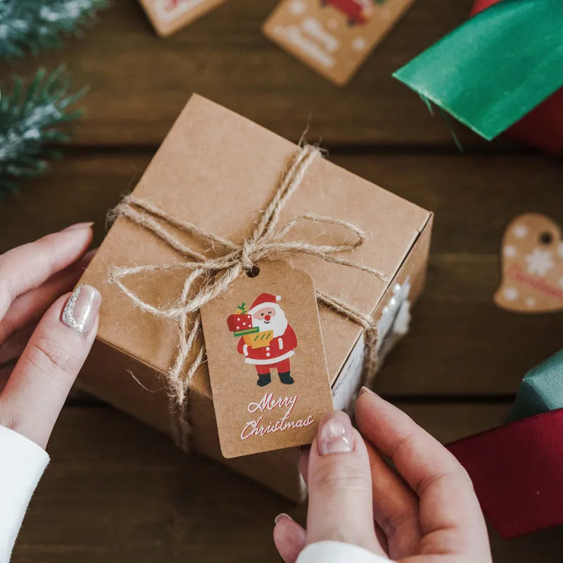 Christmas Fashion Christmas Tree Santa Claus Snowman Kraft Paper Party Hanging Ornaments