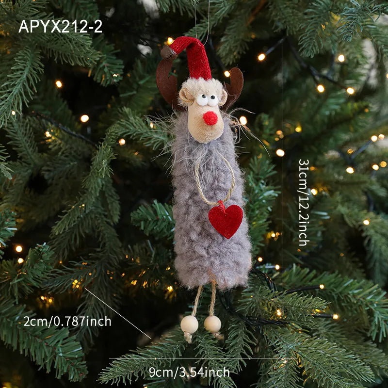 Bestselling Plush Christmas Decoration Red Snowman Christmas Tree Ornament Desktop Display Modern Artistic Festive Decor