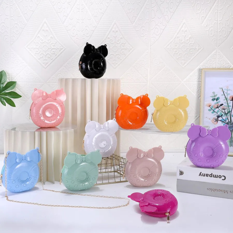New Cute  Children's Bags Gel Bag Coin Purse Donut Mini Bag Shoulder Messenger Bag Foreign Trade