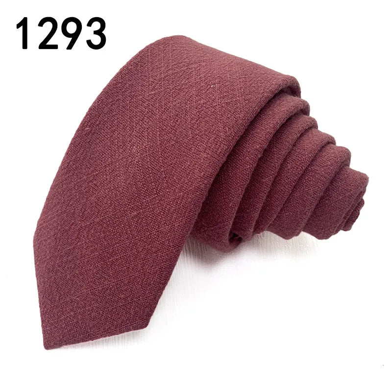 Casual Solid Color Cotton Men's Tie