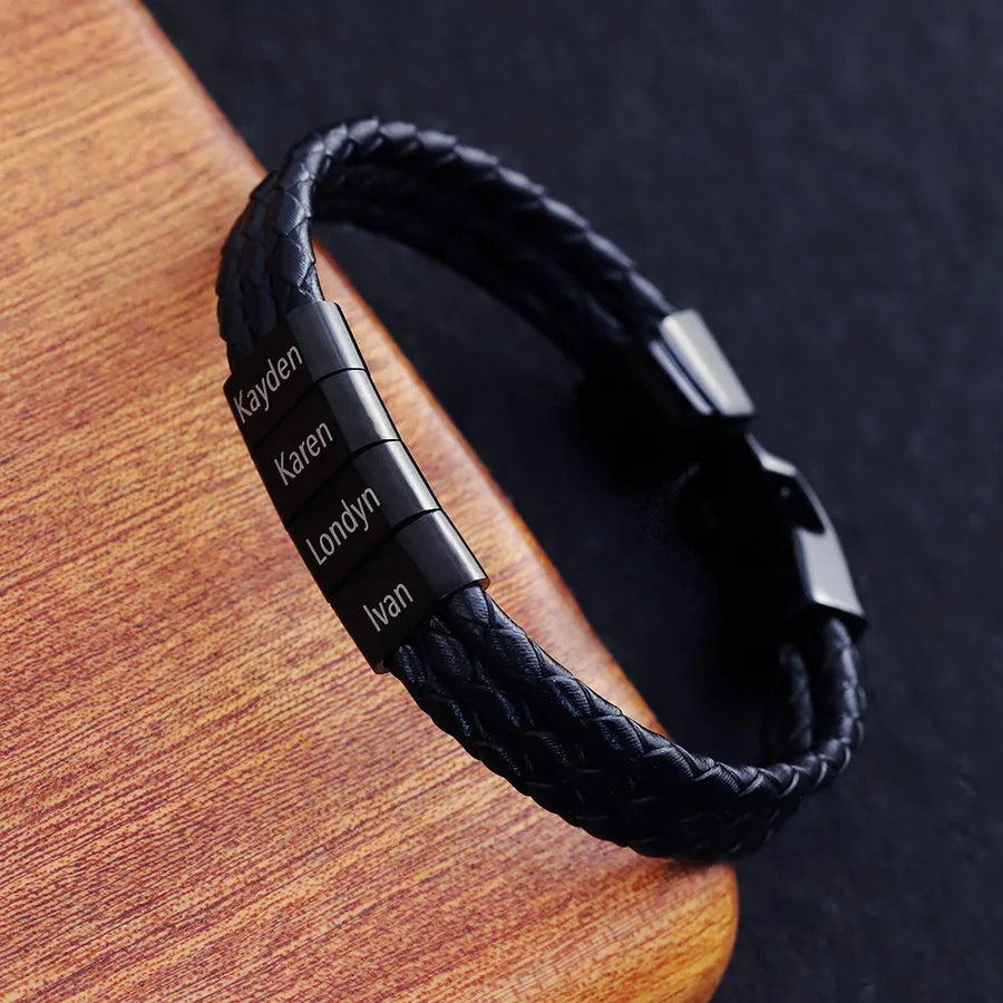 jewelry men's woven leather bracelet diy lettering multi-layer suit bracelet retro fashion jewelry