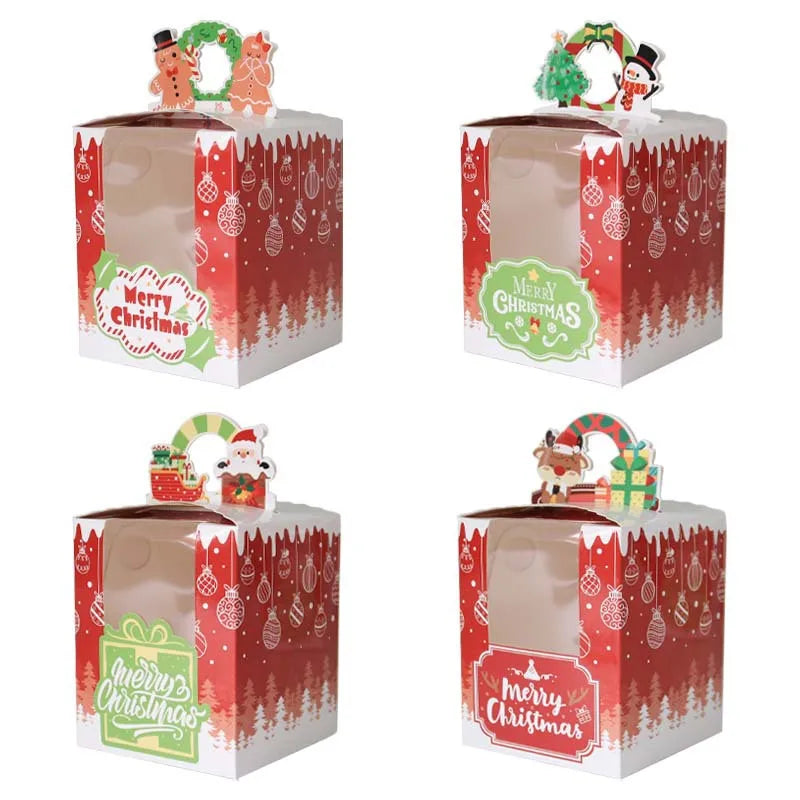 Christmas Cute Letter Window Muffin Box 12 (3 Each) Party Gift Wrapping Supplies