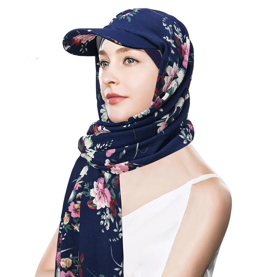 New Style Pure Color Women's Scarf Hat Middle East All-Match Overhead Muslim Headscarf Cap Spring Summer Autumn Winter