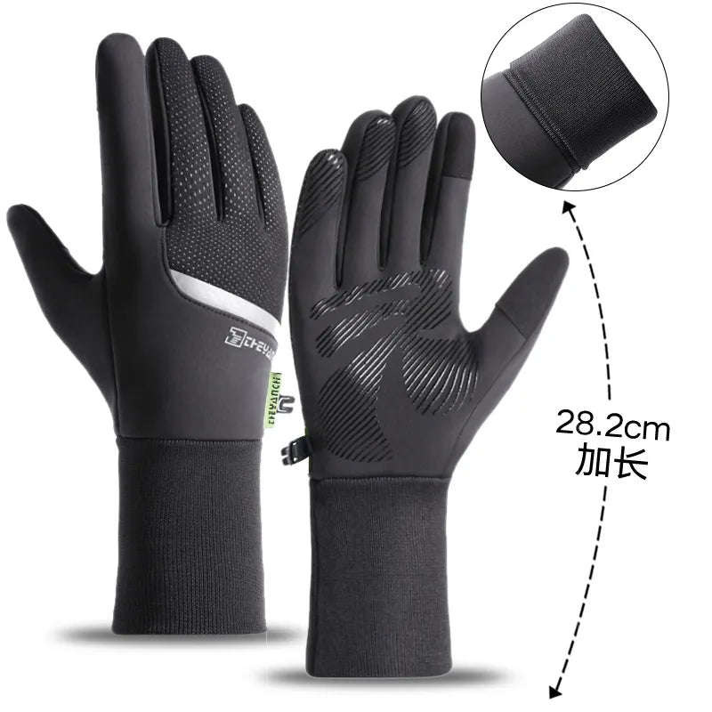 Cycling gloves winter Q9063 Waterproof warm velvet touch screen windproof motorcycle fitness outdoor sports gloves