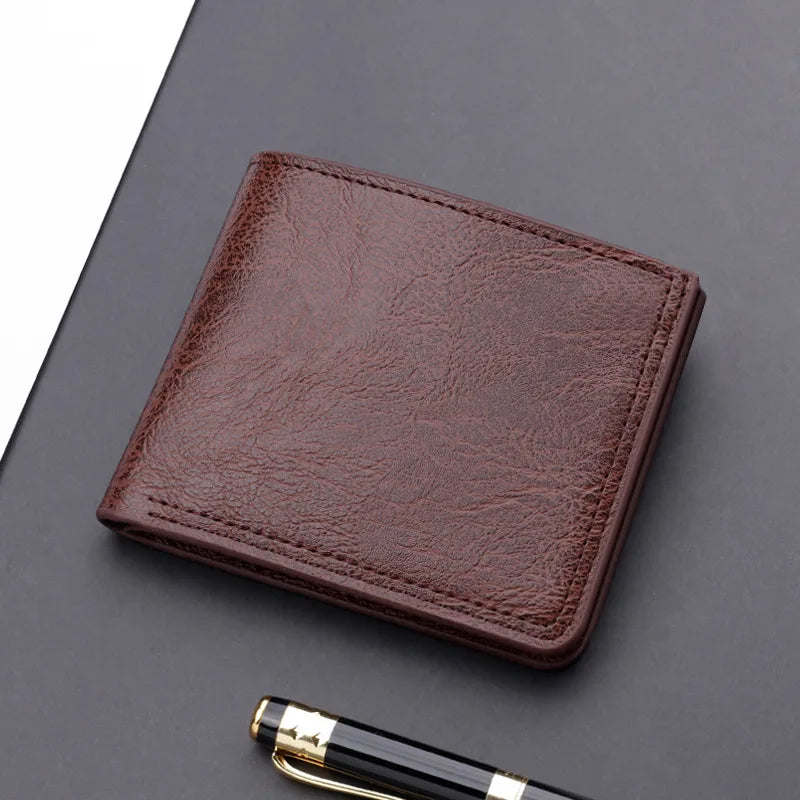 men's solid color pu leather wallets