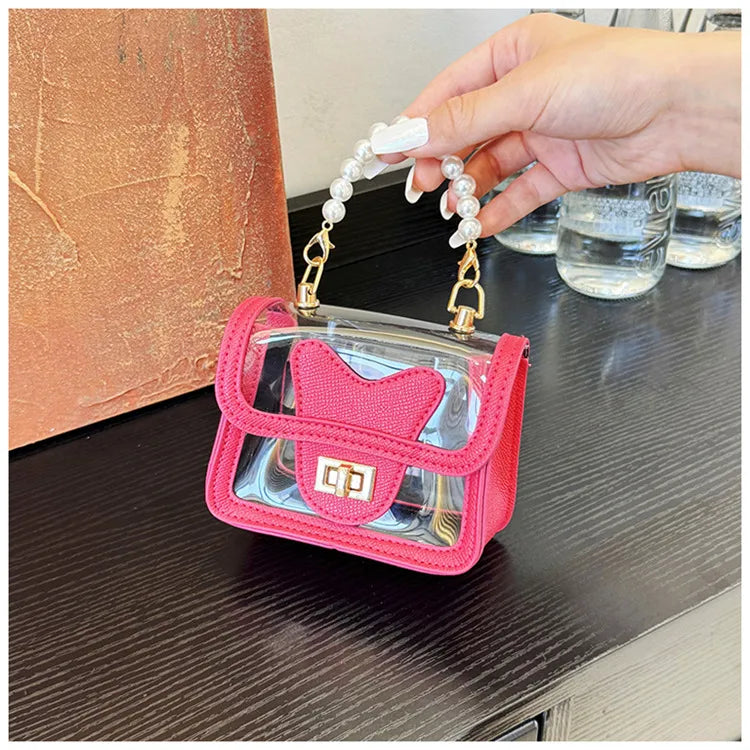 Summer New Crossbody Bag Cute Stylish Bag Pearl Classic Style Chain Transparent Handbag Shoulder Bag