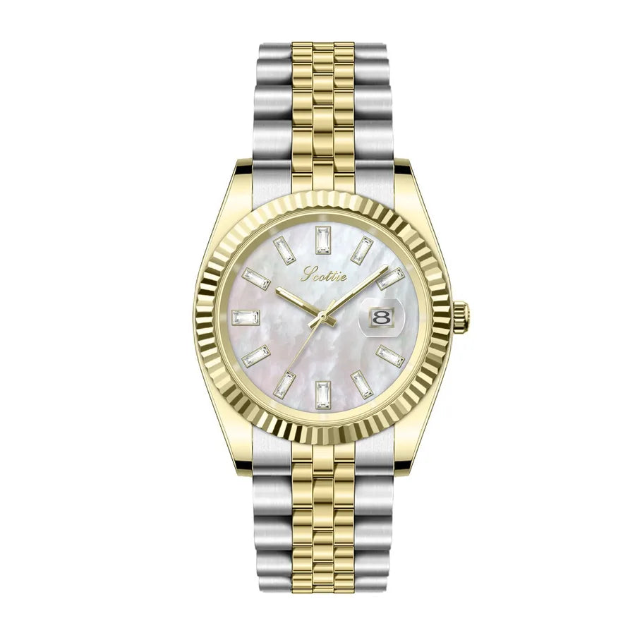 Casual Simple Style Commute Round Butterfly Double Snap Quartz Watch
