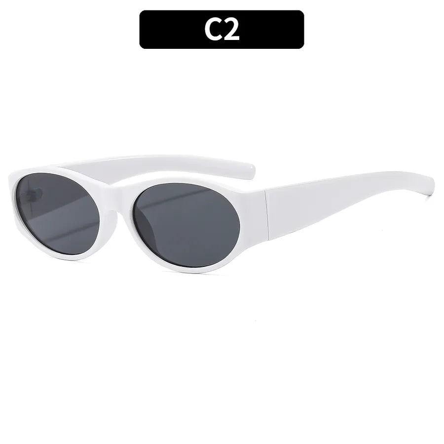 casual vacation geometric ac oval frame full frame men's sunglasses