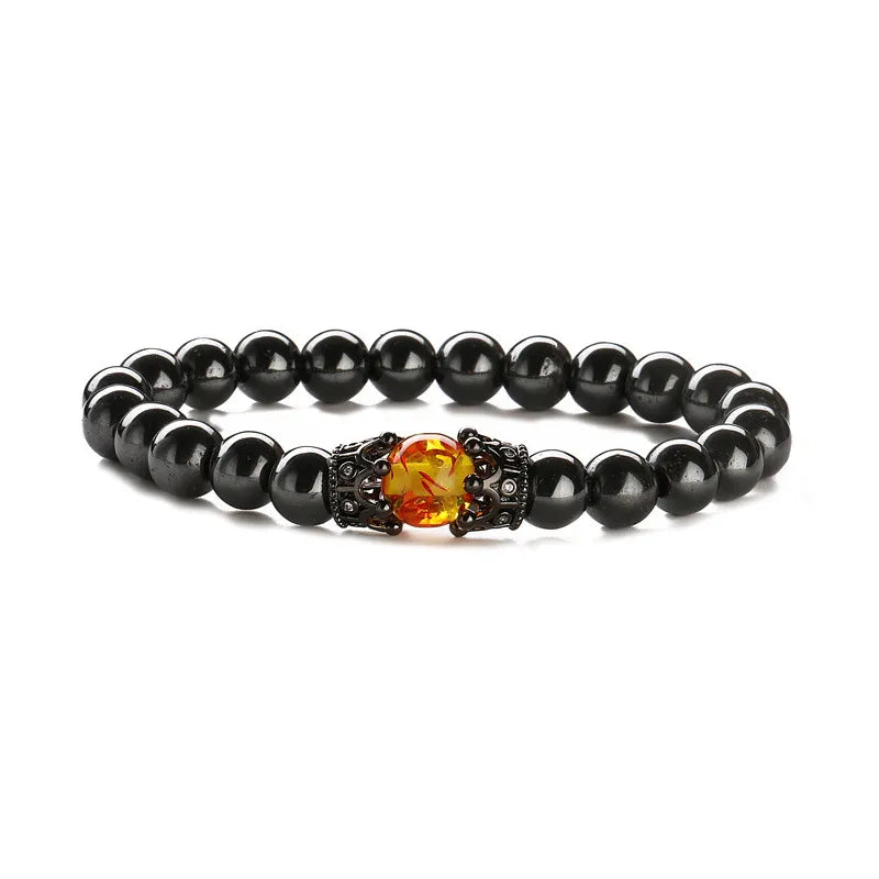 Retro Classic Style Geometric natural stone Tiger Eye black gallstone Bracelets In Bulk