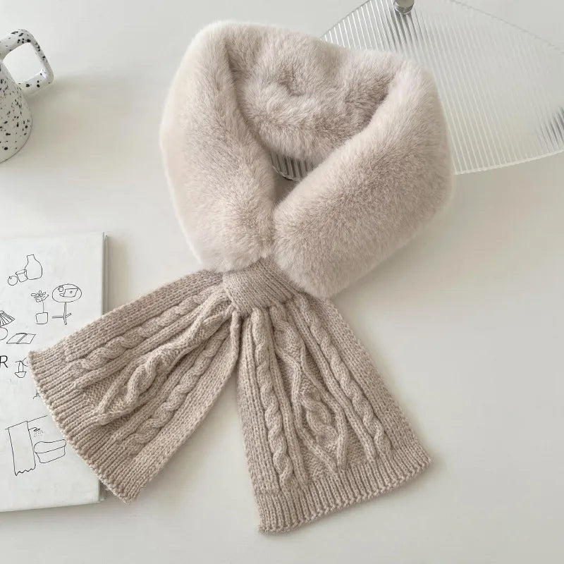 women's elegant solid color cotton blend plush scarf
