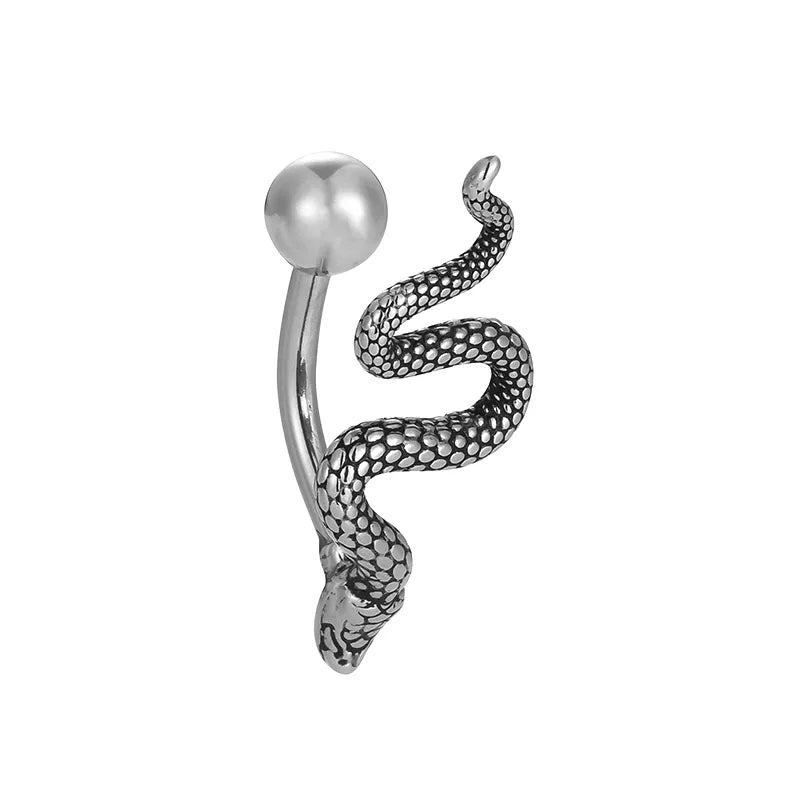1 Piece Belly Rings Casual Snake Spider 316L Stainless Steel  Polishing Hollow Out Zircon