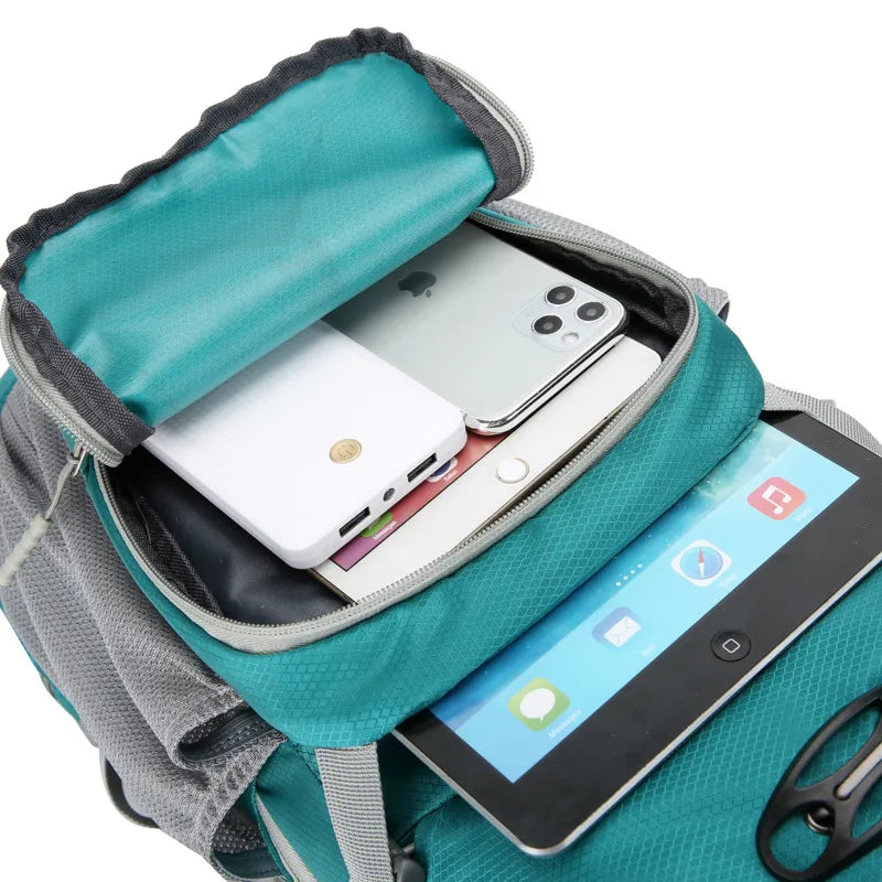 sports solid color square zipper functional backpack